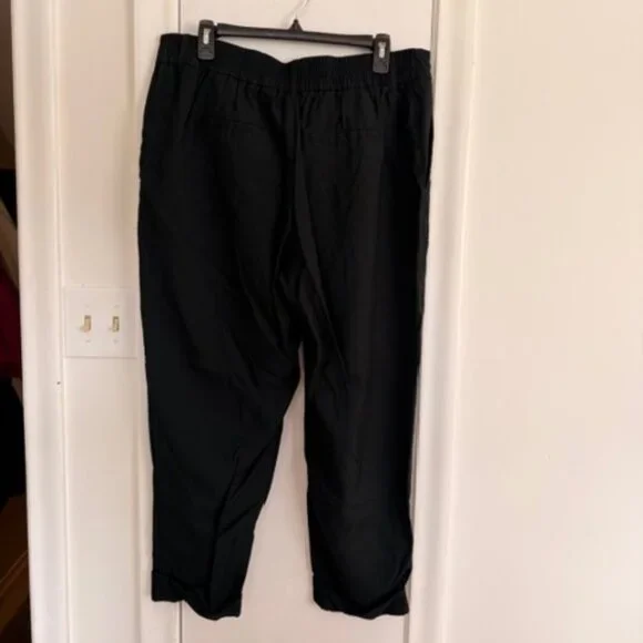 A New Day Pleated Front Cropped Trousers – Size 14 – Elastic Waist – Cuffed Hem - Picture 5 of 6